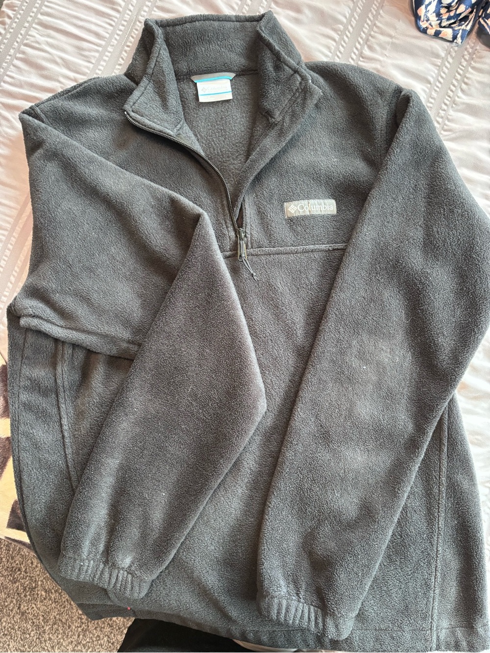 Columbia Men’s Dark Gray Quarter-Zip Fleece Pullover